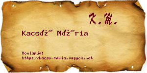 Kacsó Mária névjegykártya
