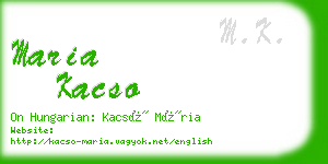 maria kacso business card